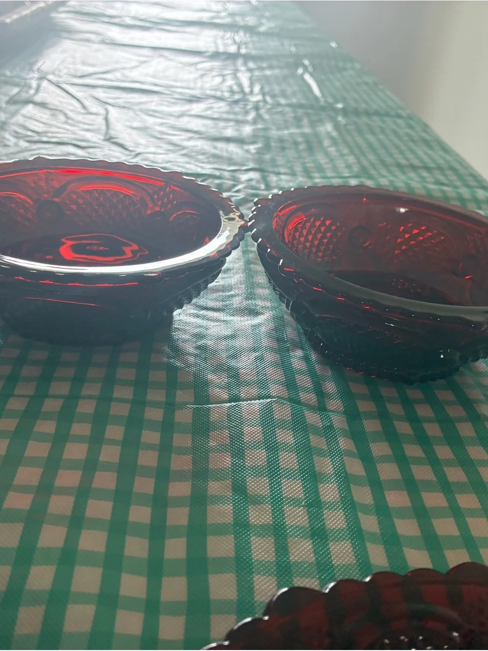 Avon Cape Cod Ruby Red Glass Salad and Dessert Plates
